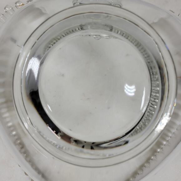 Vintage Imperial Candlewick Hobnail Heart Bowl 9" Clear Glass Handle Bread Candy - Picture 7 of 16